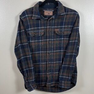 Orvis Dark Plaid Flannel Shirt
